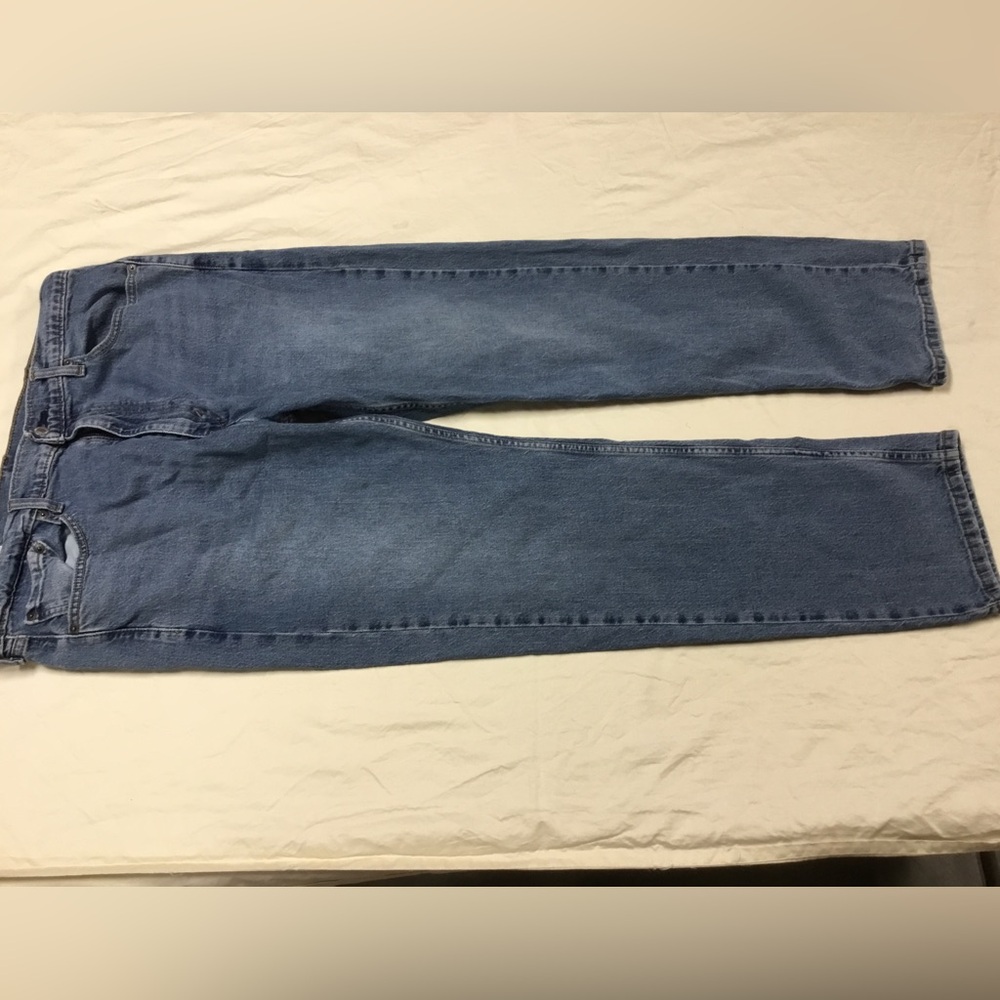 Levi's 505 Blue Denim Jeans with Tan Leather Patch